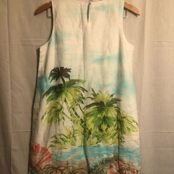 J Jill Love Linen Islands sleeveless shift dress. Size Petite Small. White. - Picture 5 of 7